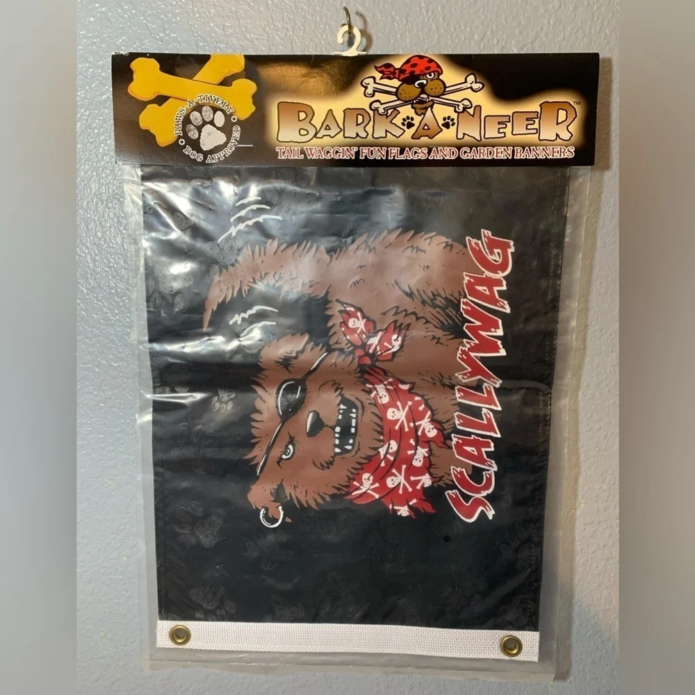 Scallywag flags: Pirate Dog 2 Sided, Weather Resist Flag New